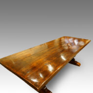 Large oak refectory dining table topview