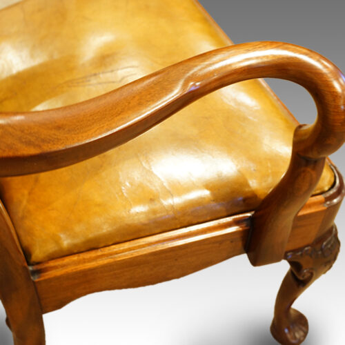Antique chair leather seat