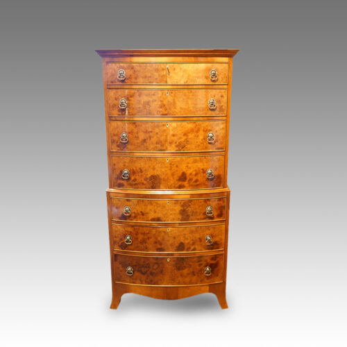 Walnut 1920's tallboy chest front