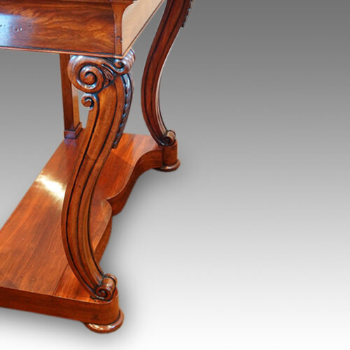 William IV mahogany console table leg detail