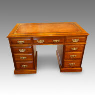 Edwardian Maple & co walnut pedestal desk