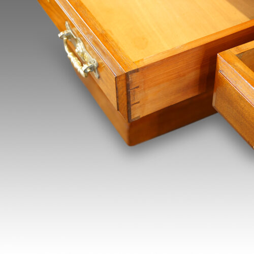 Edwardian Maple & co walnut pedestal desk drawer dovetails