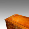 Edwardian Maple & co walnut pedestal desk, hand dyed leather