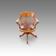 Edwardian oak spindle back revolving desk chair
