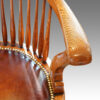 Edwardian oak spindle back revolving desk chair arm