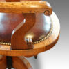 Edwardian oak spindle back revolving desk chair arm detail