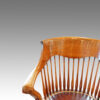 Edwardian oak spindle back revolving desk chair back detail