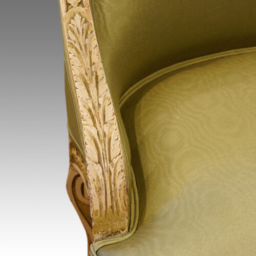French decorated salon chair carved arms