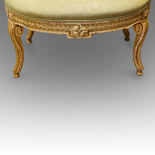 French decorated salon chair front legs