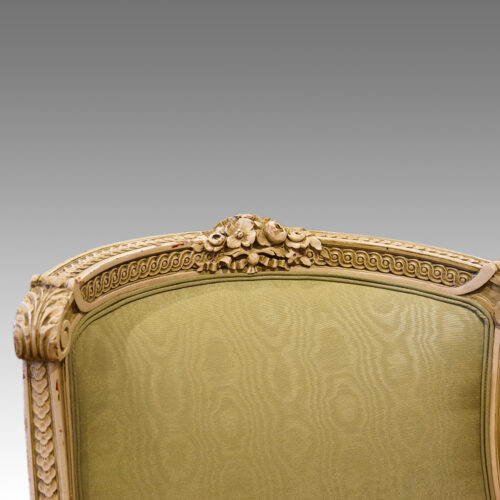 French decorated salon chair toprail
