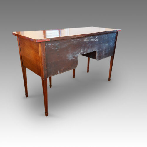 Georgian serpentine mahogany inlaid sideboard rear