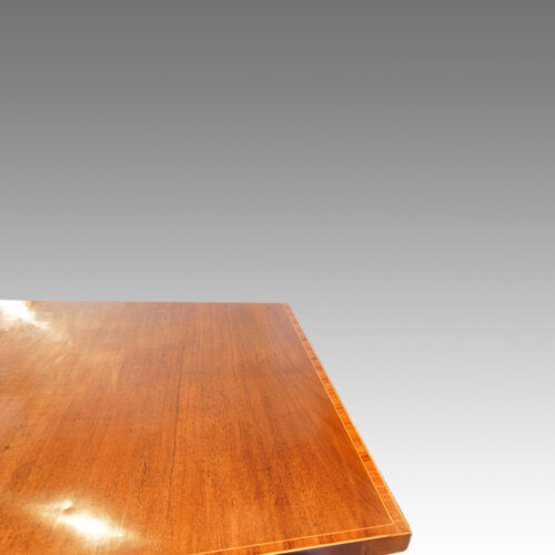 Georgian serpentine mahogany inlaid sideboard back edge