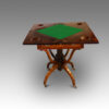 Late Victorian inlaid rosewood envelope card table open