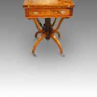 Late Victorian inlaid rosewood envelope card table front