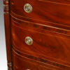 Regency inlaid mahogany D shape chest of drawers column