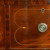 Regency inlaid mahogany D shape chest of drawers handle detail
