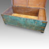 Victorian brass bound campaign trunk in original blue paint interior
