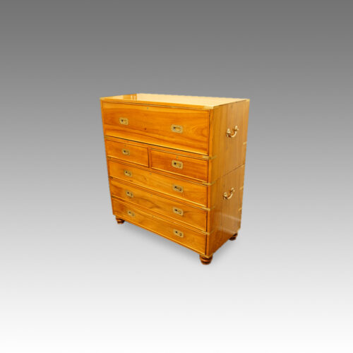 Victorian camphorwood brass bound campaign chest