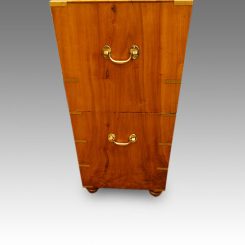Victorian camphorwood brass bound campaign chest end