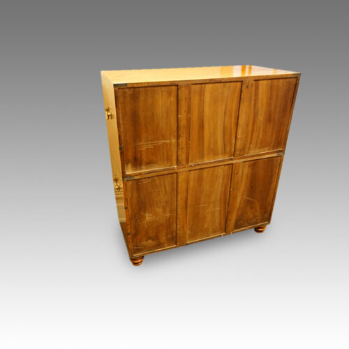 Victorian camphorwood brass bound campaign chest rear
