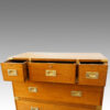 Victorian oak brass bound military chest drawers open on top