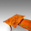 Victorian serpentine inlaid walnut card table interior detail