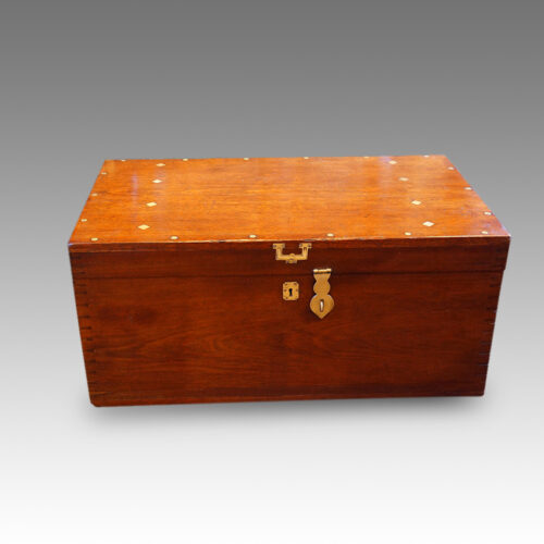 Victorian teak campaign chest