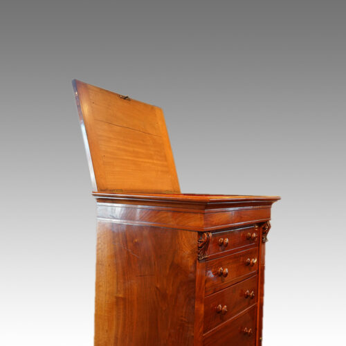 Victorian walnut secretaire Wellington chest drawers