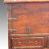 Antique Colonial hardwood iron bound mule chest corner straps