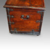 Antique Colonial hardwood iron bound mule chest end view