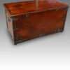 Antique Colonial hardwood iron bound mule chest rear