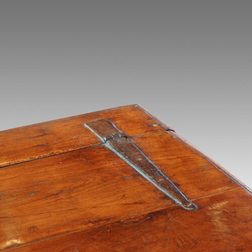 Antique Colonial valuables chest,hinge