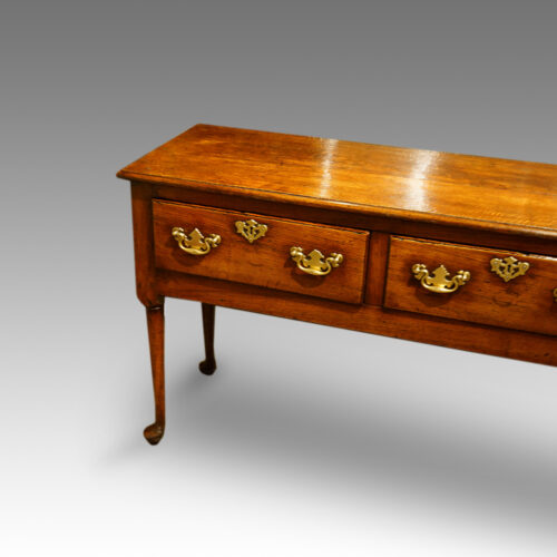 Antique oak and elm dresser base detail