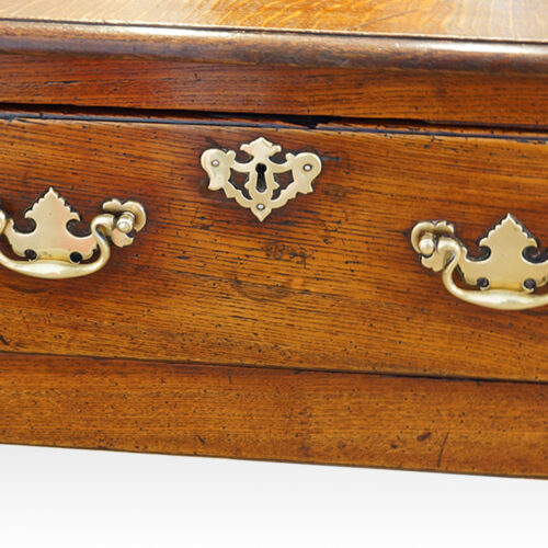 Antique oak and elm dresser base drawer detail