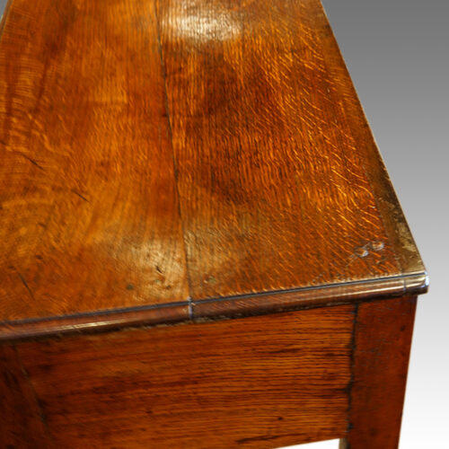 Antique oak and elm dresser base top detail