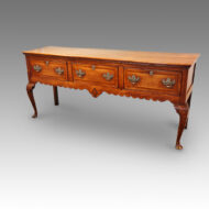 Antique oak cabriole leg dresser base with inlay
