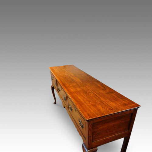 Antique oak cabriole leg dresser base with inlay top