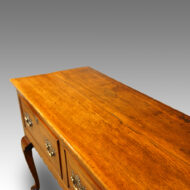 Antique oak cabriole leg dresser base with inlay upper view