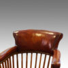 Edwardian oak and leather desk chair,leather back