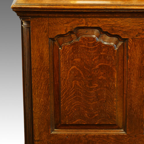 George III oak Lancashire mule chest fielded panel