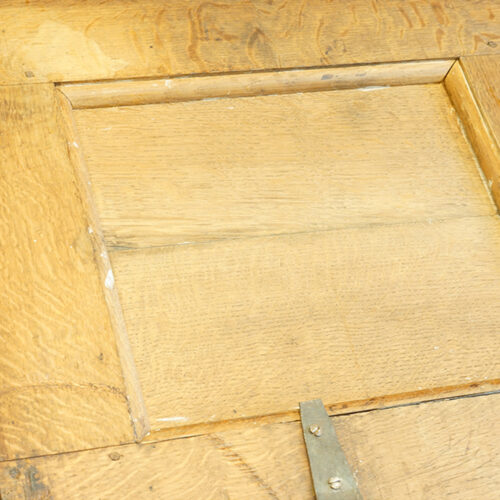 George III oak Lancashire mule chest lid
