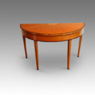 George III satinwood large demi lune card-table, front