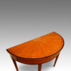George III satinwood large demi lune card-table top