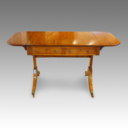 Georgian mahogany sofa table open