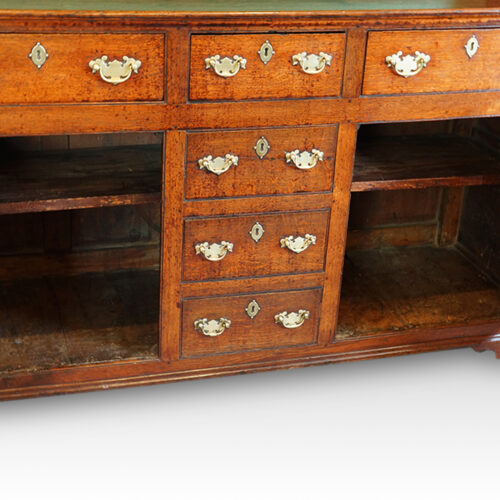 Georgian oak north country dresser with rack,10