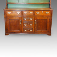 Georgian oak north country dresser with rack