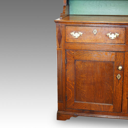 Georgian oak north country dresser with rack,4