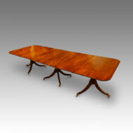 Georgian style 3 pedestal mahogany dining table