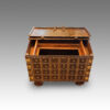 Small Indian iron bound marriage chest interior