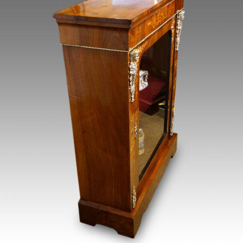 Victorian floral inlaid pier cabinet side